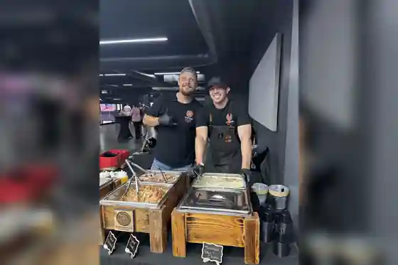 Station House BBQ food being served at a gathering